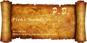 Pinti Dormán névjegykártya